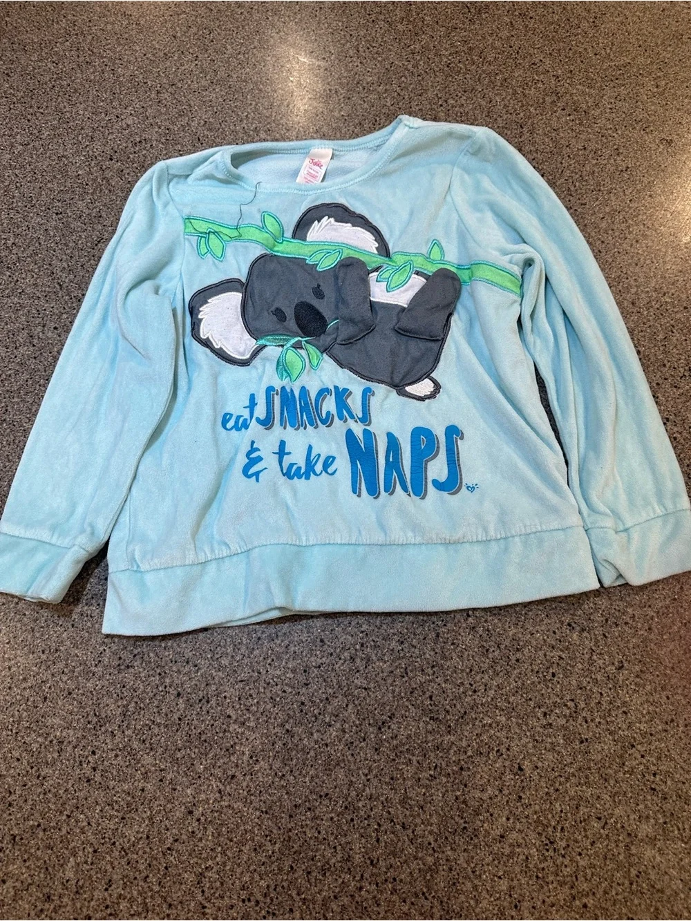 Light Blue Kids Koala 'Eat Snacks & Take Naps' pj shirt